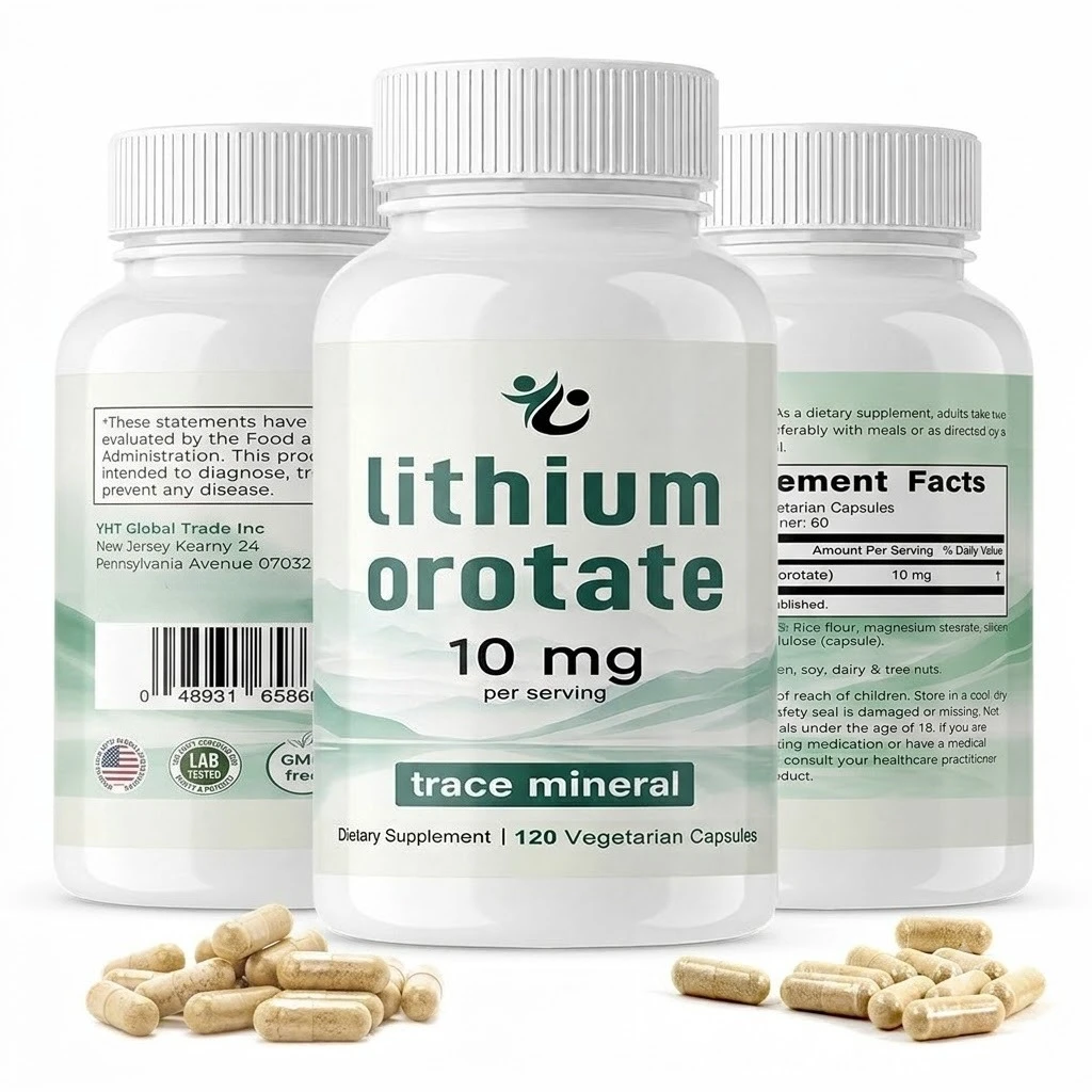 10mg Lithium Orotate - Essential Trace Mineral with High Bioavailability, 30/60/120 Vegetarian Capsules,Healthy Aging Supplement