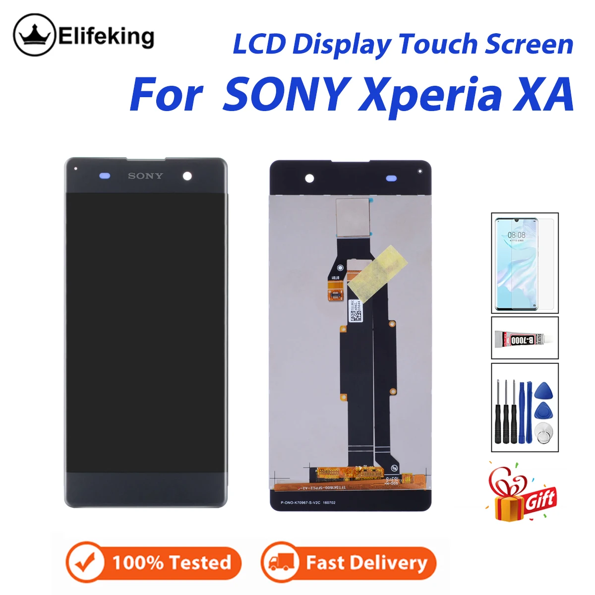 5'' LCD For SONY Xperia XA LCD Display Touch Screen Digitizer Assembly For SONY Xperia XA F3111 F3113 F3115 with Free Tools Glue