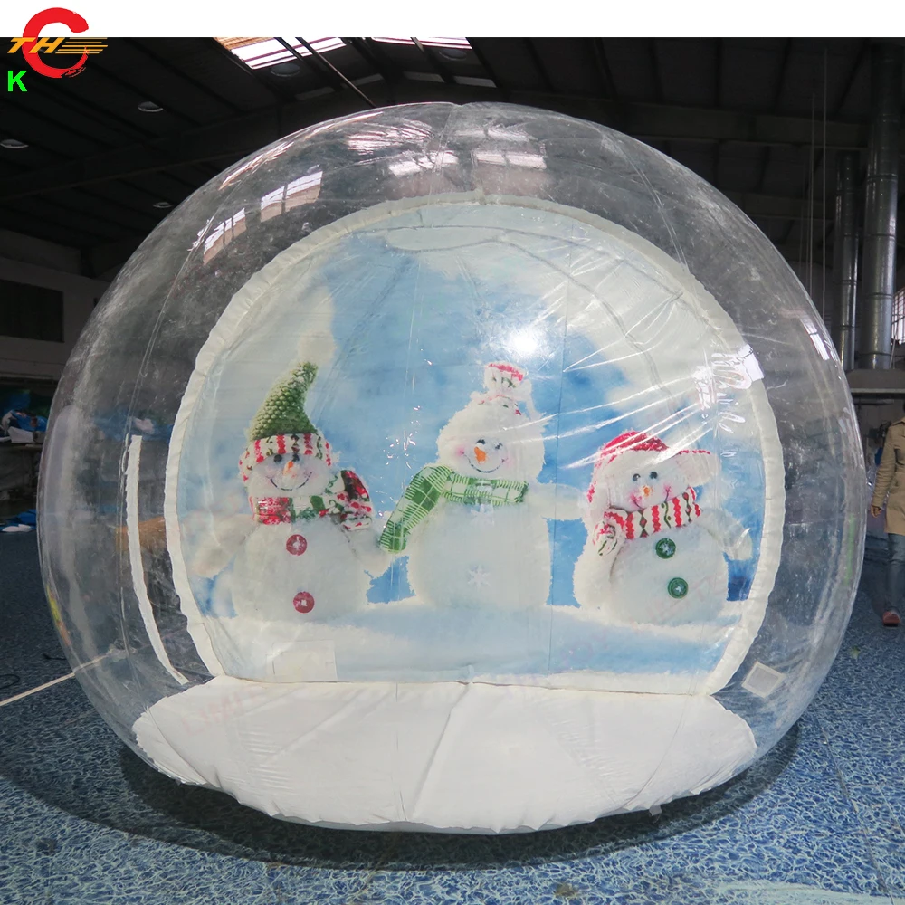 Tenda gonfiabile trasparente della bolla del muro di fondo della fase del globo di neve gonfiabile personalizzato di trasporto veloce per Natale