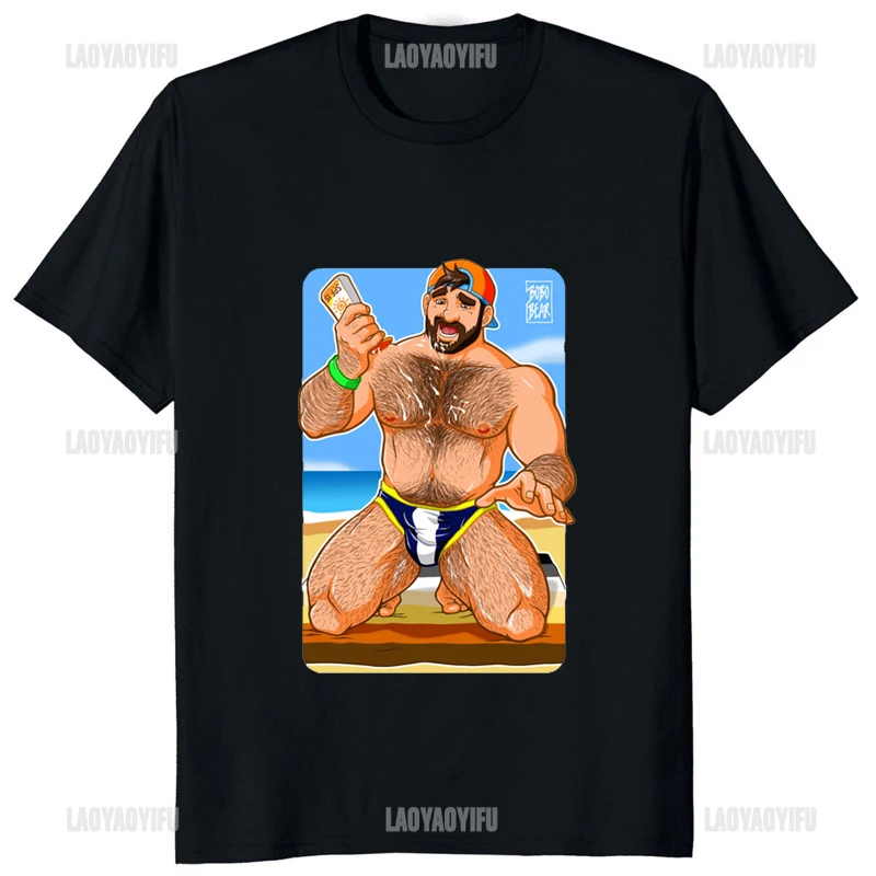 تي شيرت كلاسيكي قطني للرجال ، تي شيرت فكاهي مثلى بطبعة بوبير Lgbt ، يحب أدام ، رسومات ، أزياء كاجوال ، تنفس مريح