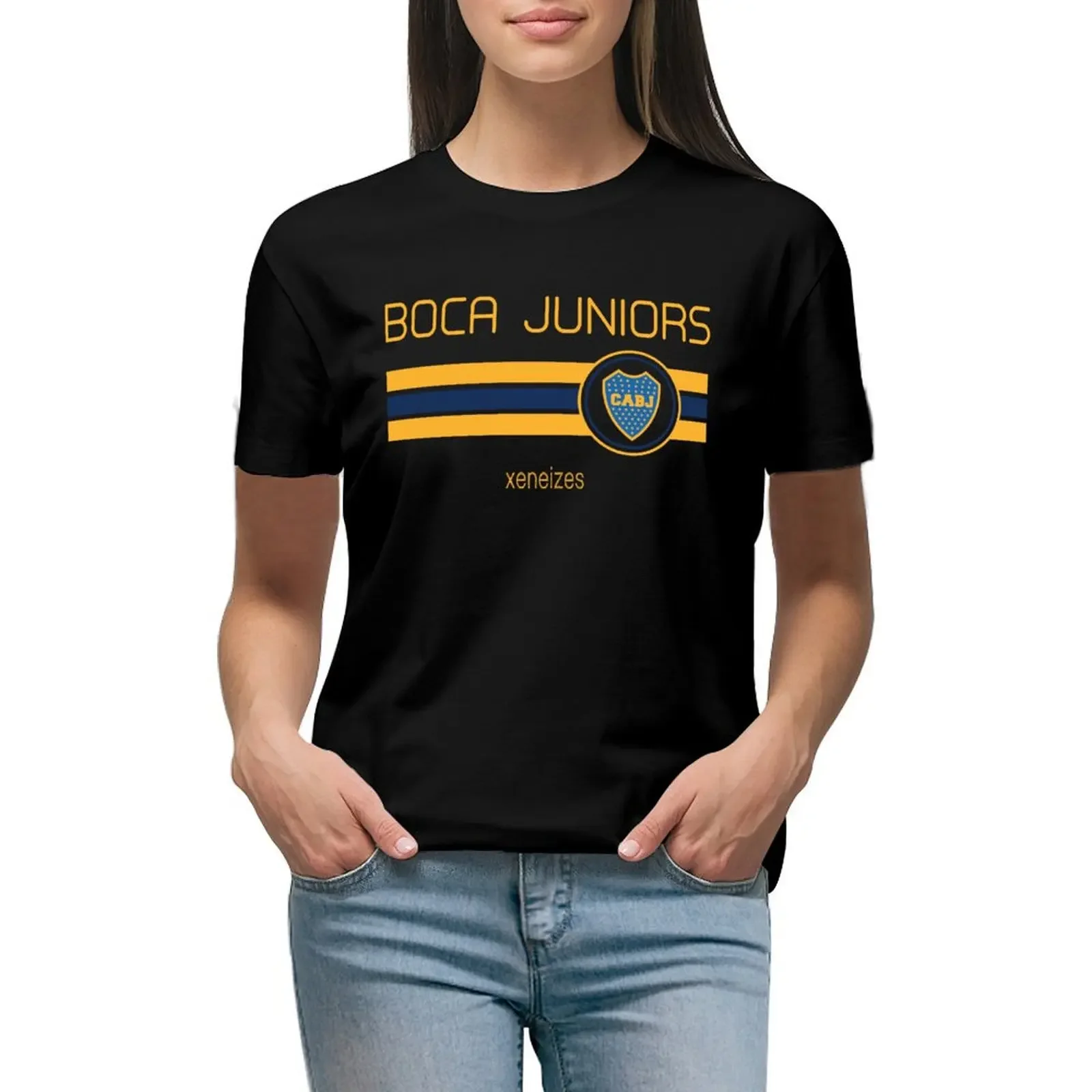 

Superliga - Boca Juniors (Home Navy) T-Shirt Short sleeve tee Female clothing shirts graphic tees oversized t shirt Women