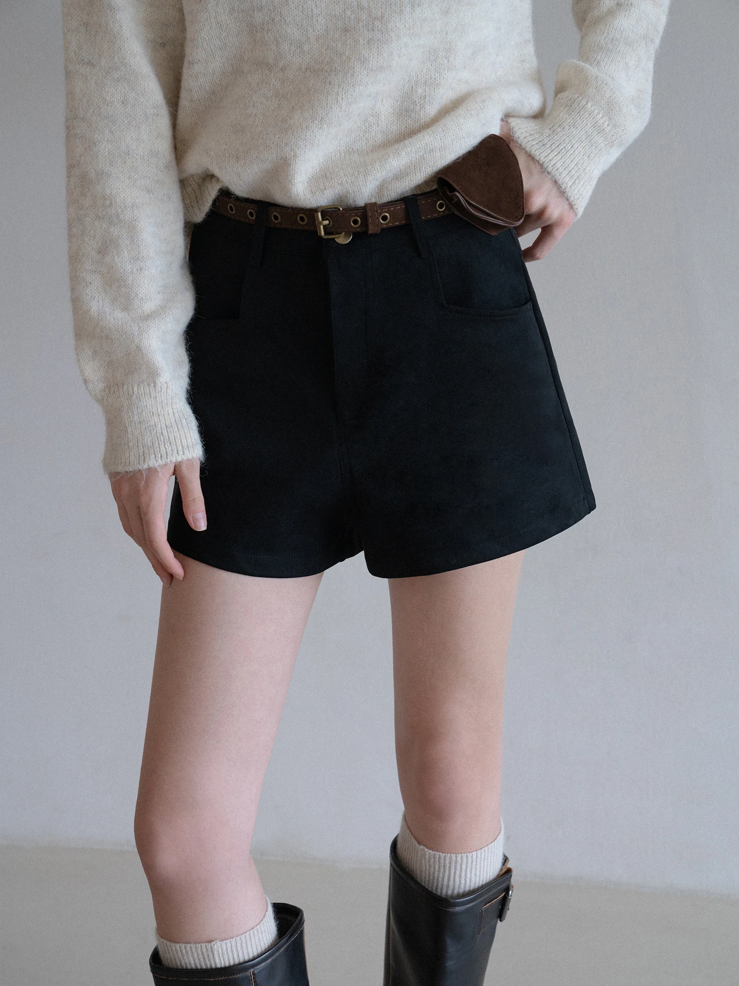 

High Waist Casual Versatile Retro Suede orts Women's Autumn Winter Loose Slim Straight Leg Pants Commute Sle Simple Design