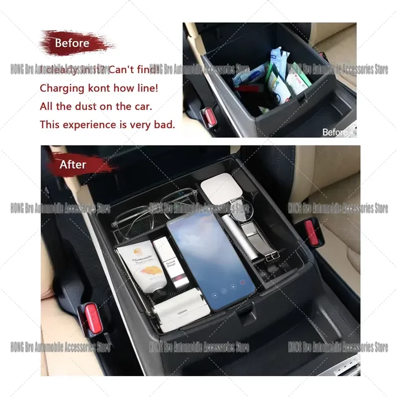 For Kia Carnival KA4 2021-2025 Center Console Armrest Storage Box Organizer Tray Container Interior Accessories