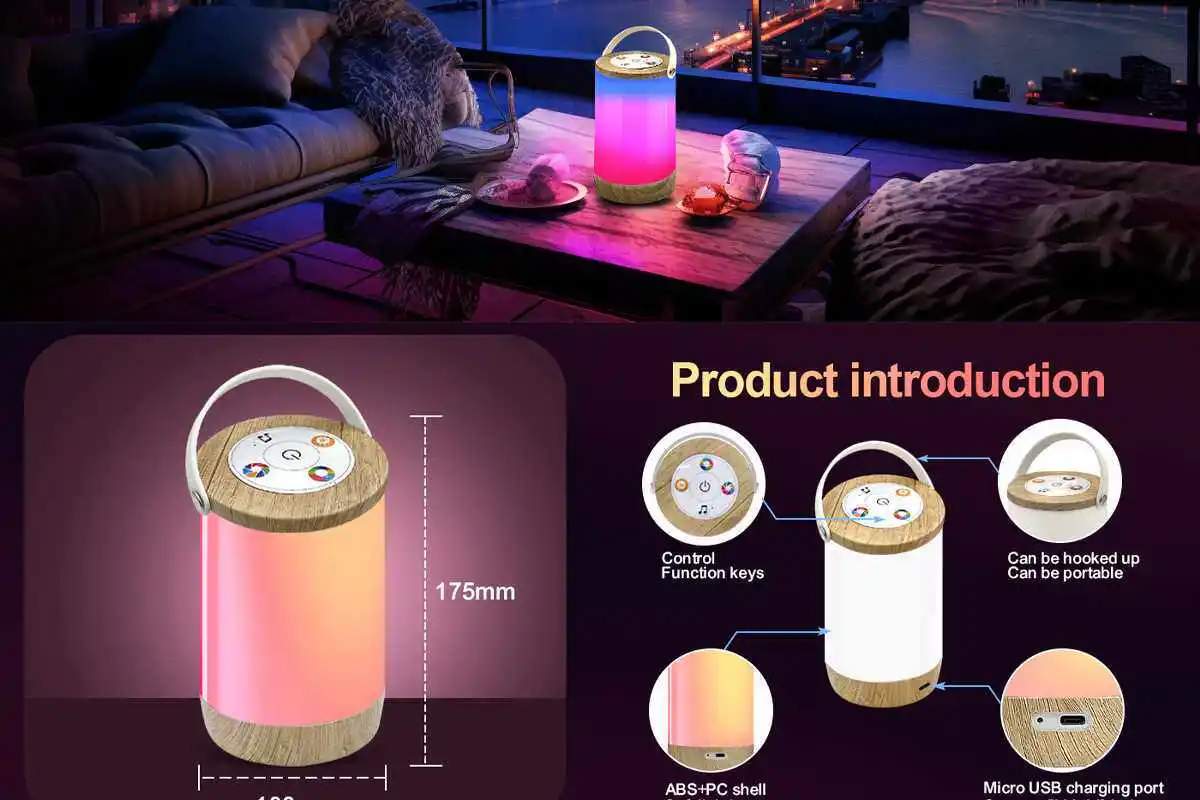 

LED RGB Colorful Light Strip, Multiple Modes,Portable Night Lamp,Brightness Control, Creative Camping Lantern, USB Charging