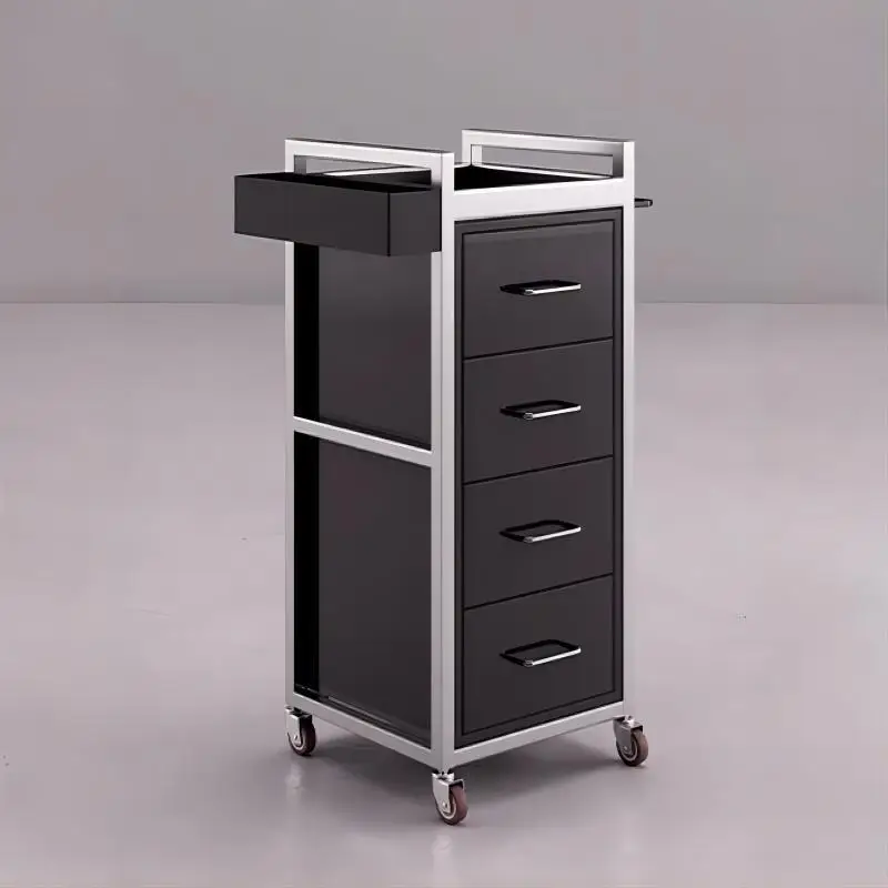 Salon Trolley Chariot Coiffure Beautician Cart Barber Shop Tools Nail Polish Foundation Tools Cart