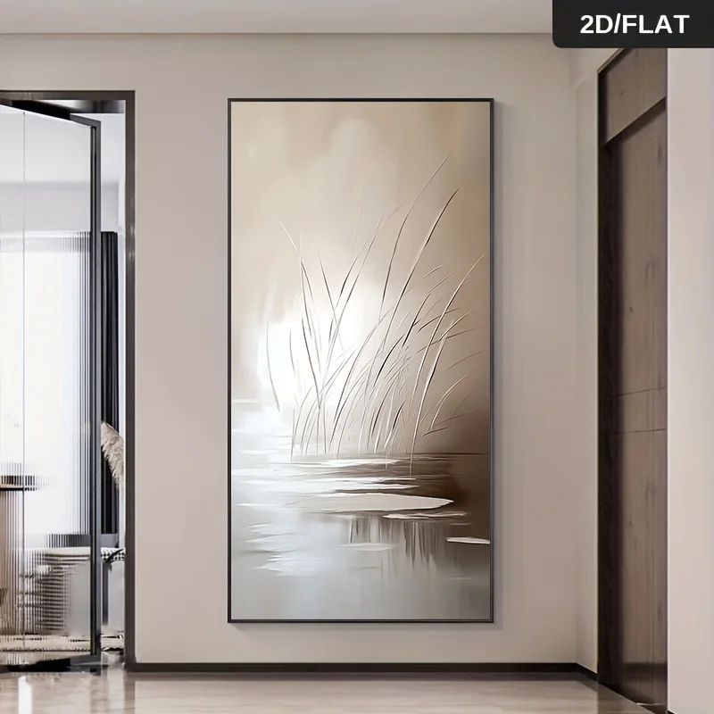 1pc frameless Canvas Painting Extra Large Minimalist Abstract Canvas Painting Wall Art, Modern White Beige Wall Art Prints Decor