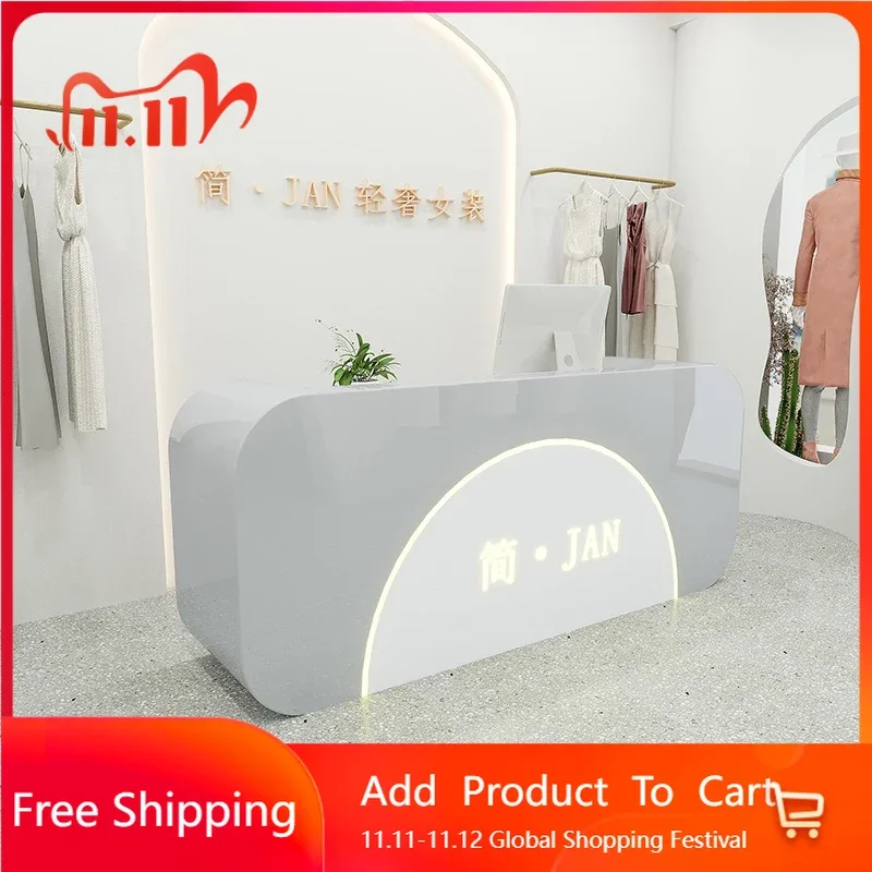 

European Counter Front Office Desk Reception Cashier Counter Store Lectern Executive Shop Minimalist Bureau Trendy Furniture