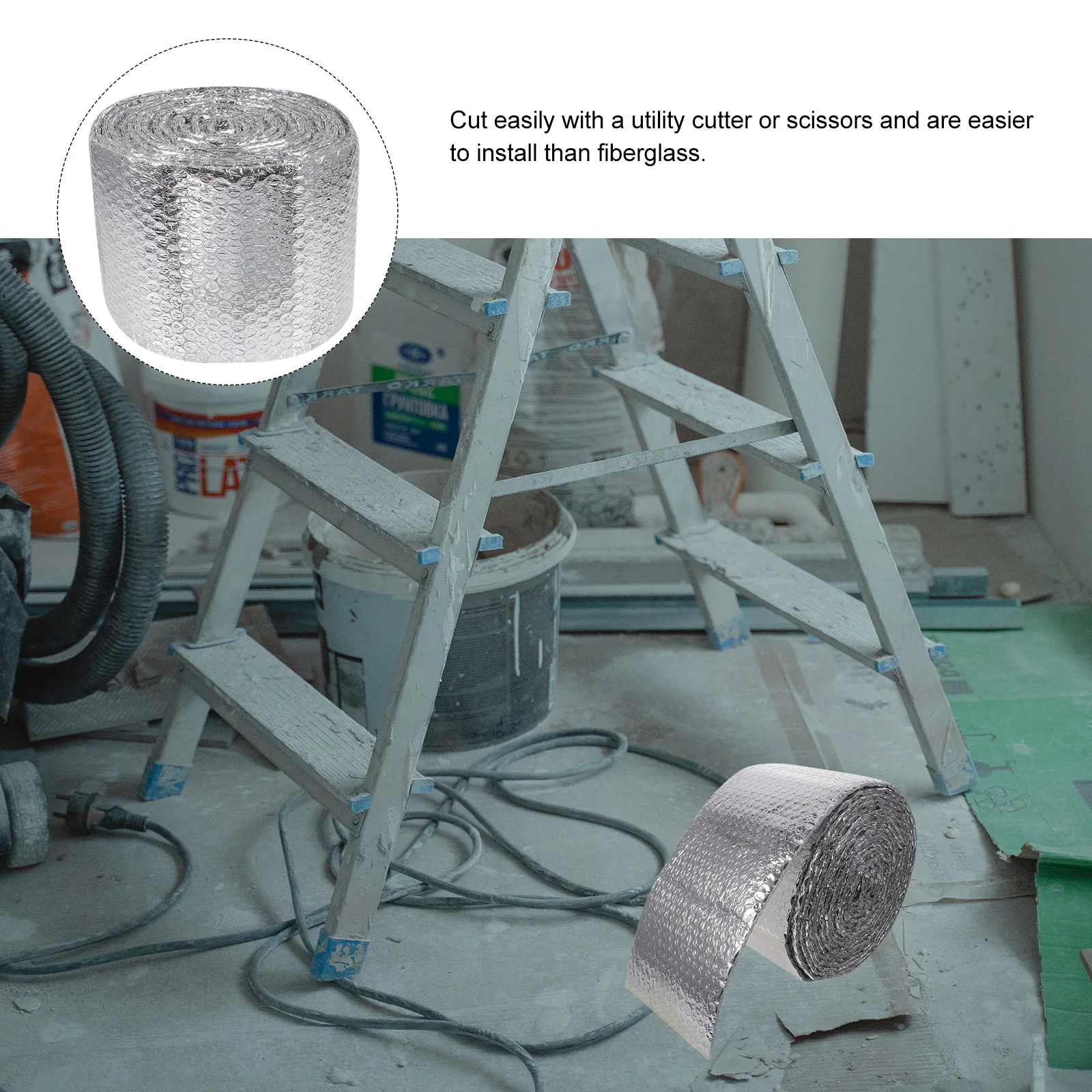 

Aluminium Foil Insulated Bubble Film Roll Heat Resistant Silver Reflective Wrap for Window Radiator Duct Pipe Water Heater