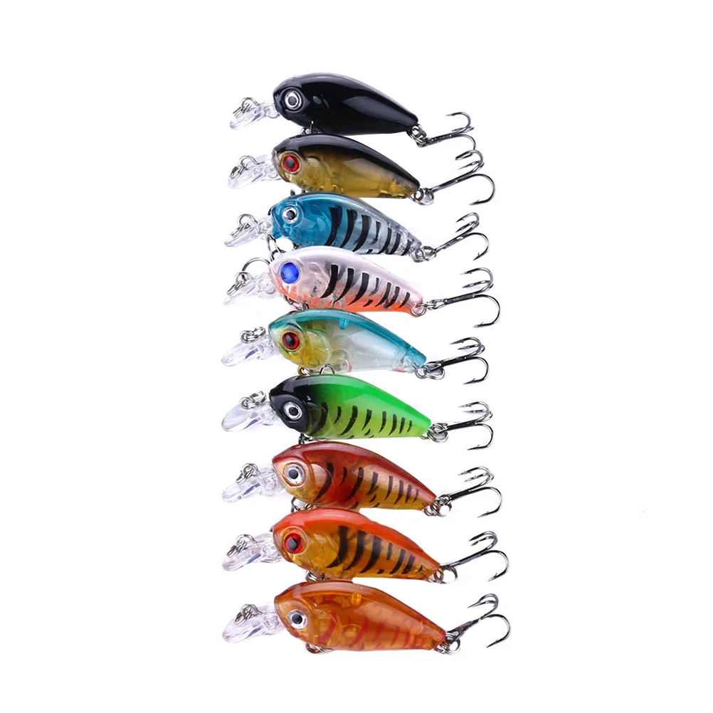 

9pcs Fishing Baits Colorful Mini Artificial Fake Hard Fishing Lure for Outdoor (4g, 45cm) Fake Fishing Bait