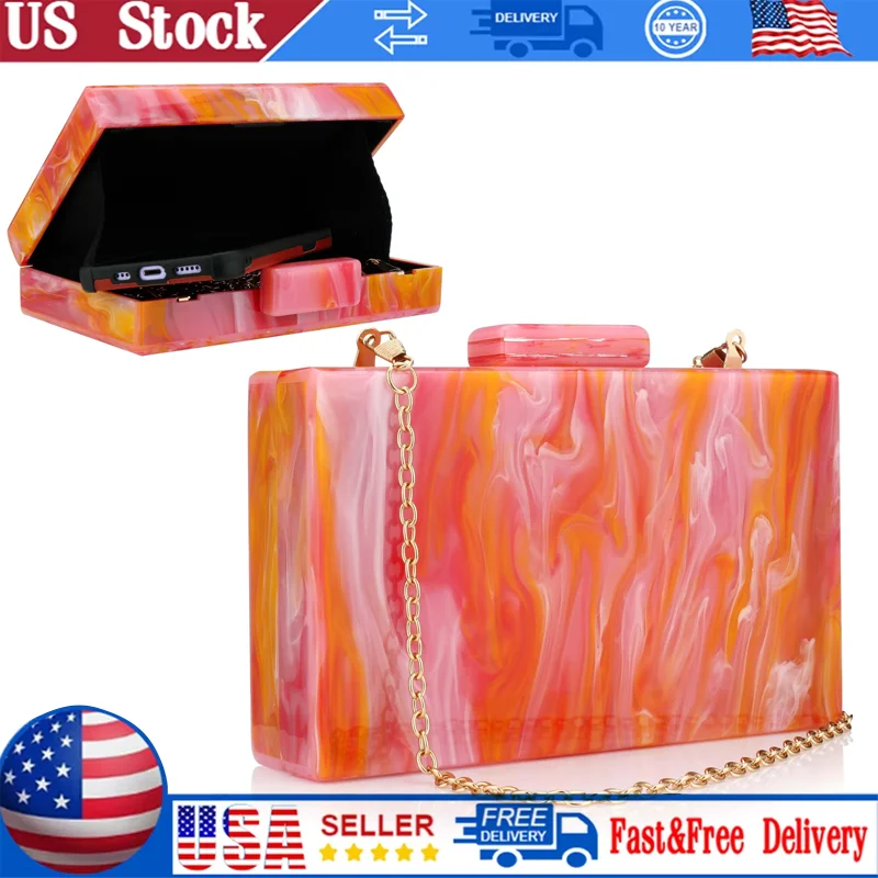 

New Trendy Bags Fashion Women Handbags Acrylic Luxury Party Evening Bag Woman Casual Cute Box Clutch Wedding Purse