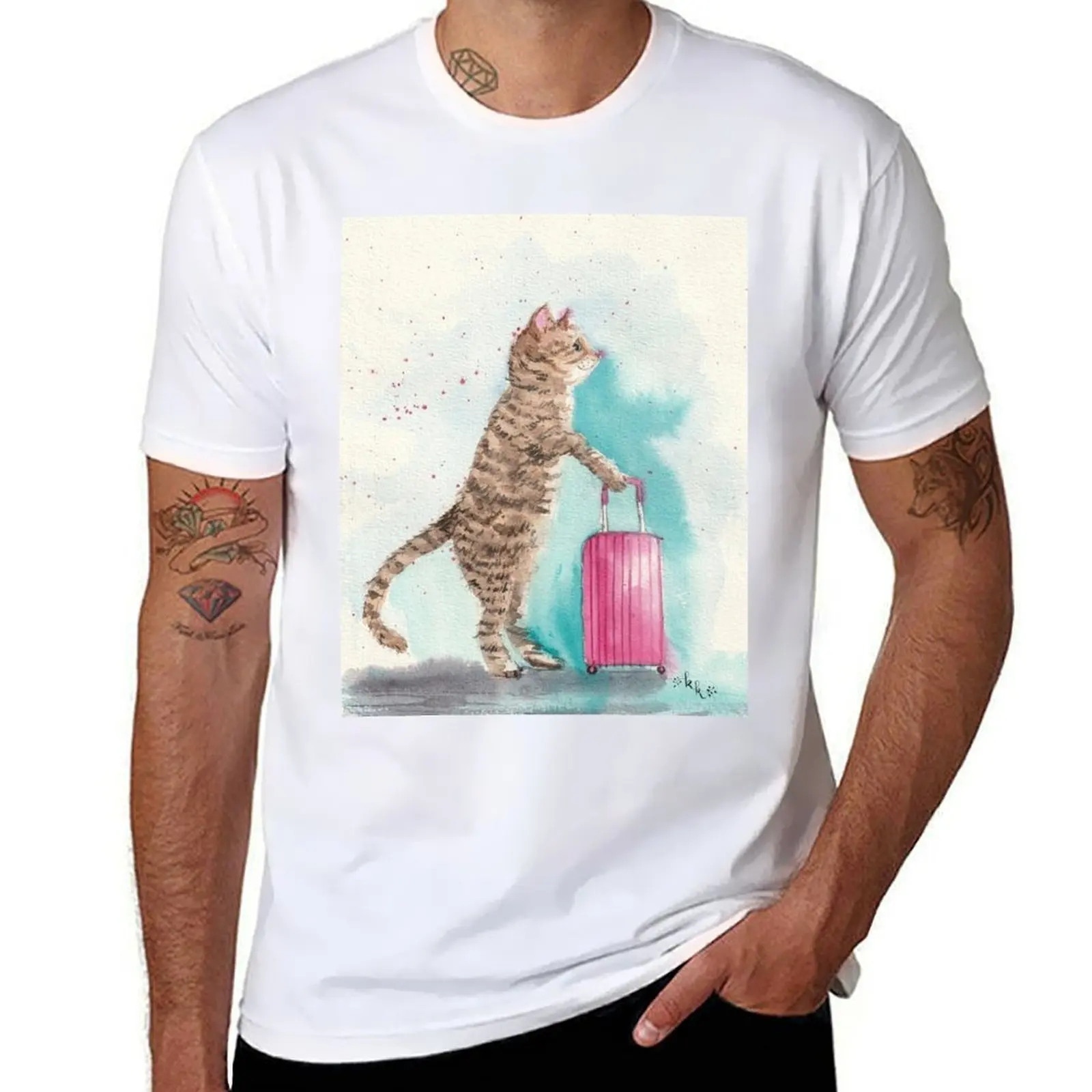 

Vacation Kitty Art T-Shirt man t shirts for men casual man t shirts graphic T-Shirt