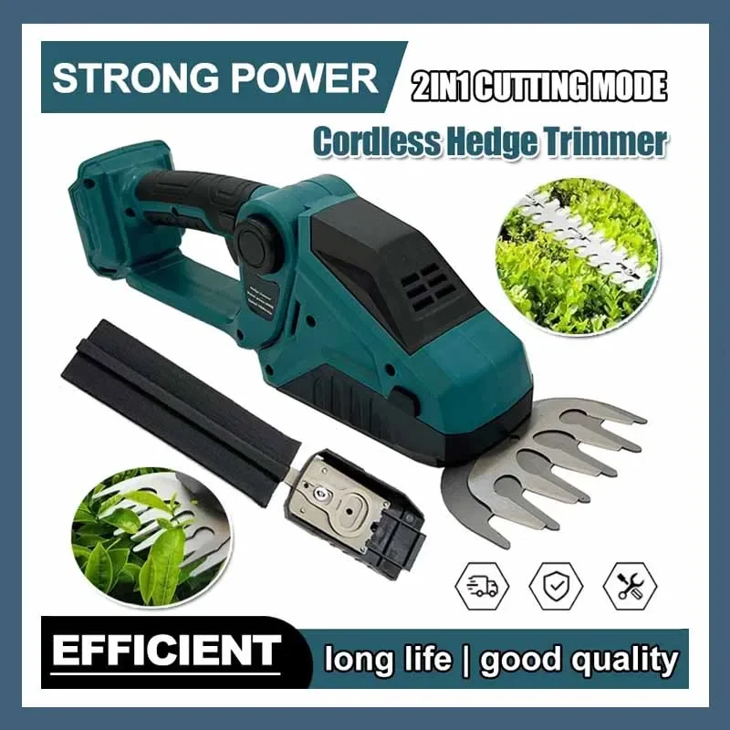 أداة تشذيب التحوط اللاسلكية Fit Makita 2 في 1 مقصات عشب كهربائية صغيرة محمولة باليد تعمل أداة تشذيب الشواك لبطارية الحديقة 18 فولت #1