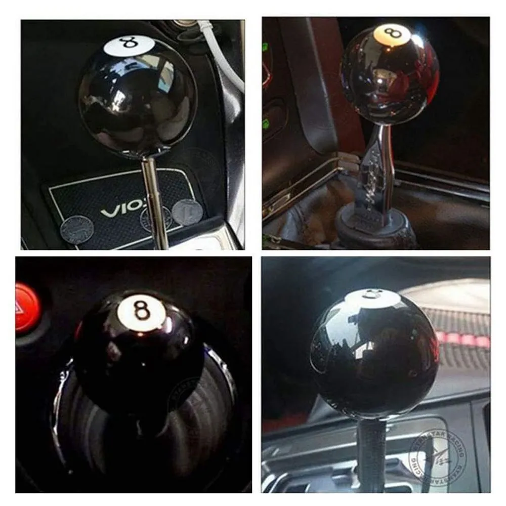 Universal Round Shifter Knob Head Black 8 Ball Racing Acrylic Gear Shift Knob SK-1003-8