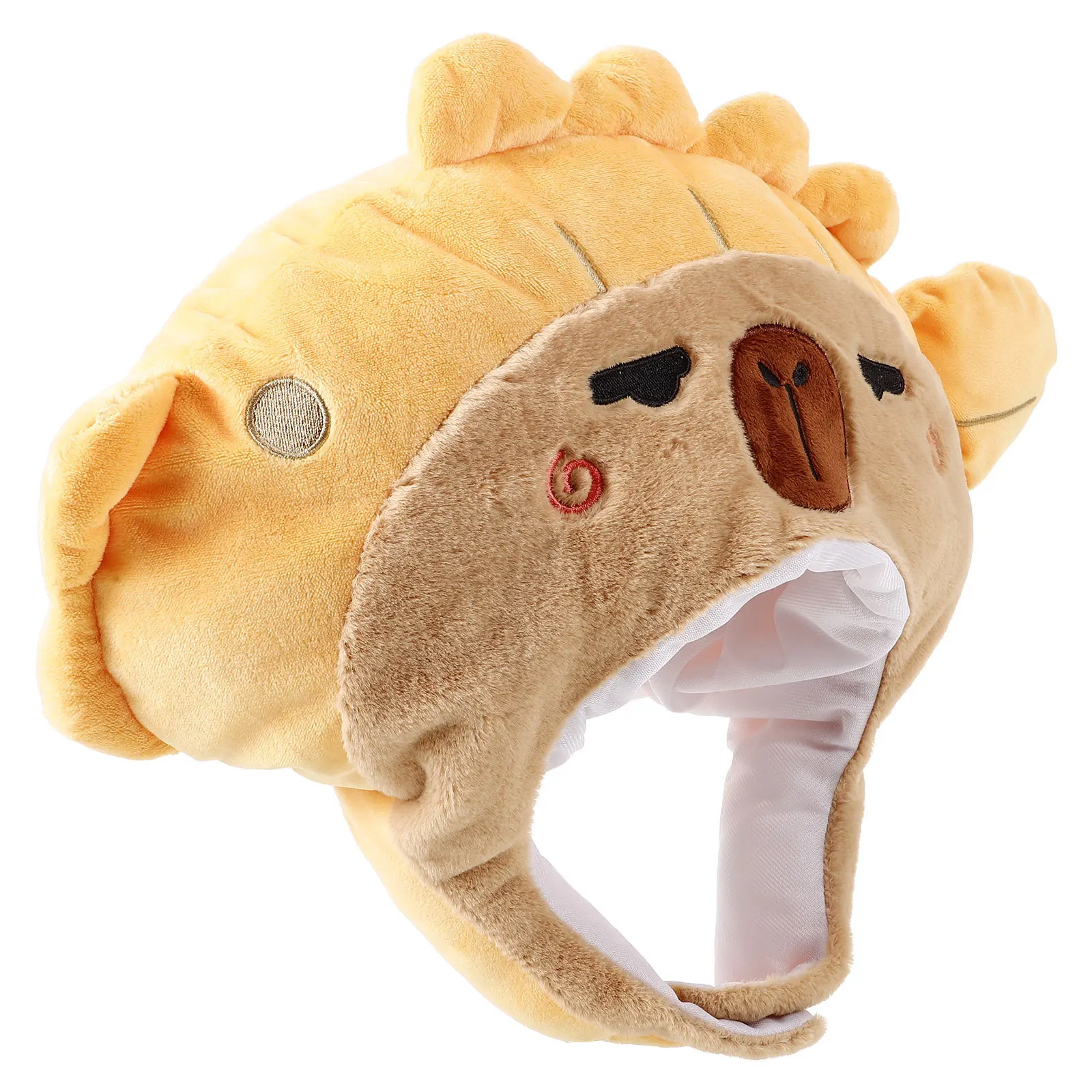 Żółty kapelusz w kształcie ryby Croaker, wzór 3D, rekwizyt do zdjęć na imprezy, cosplay, karnawał, festiwal, kostium, nakrycie głowy dla dorosłych.