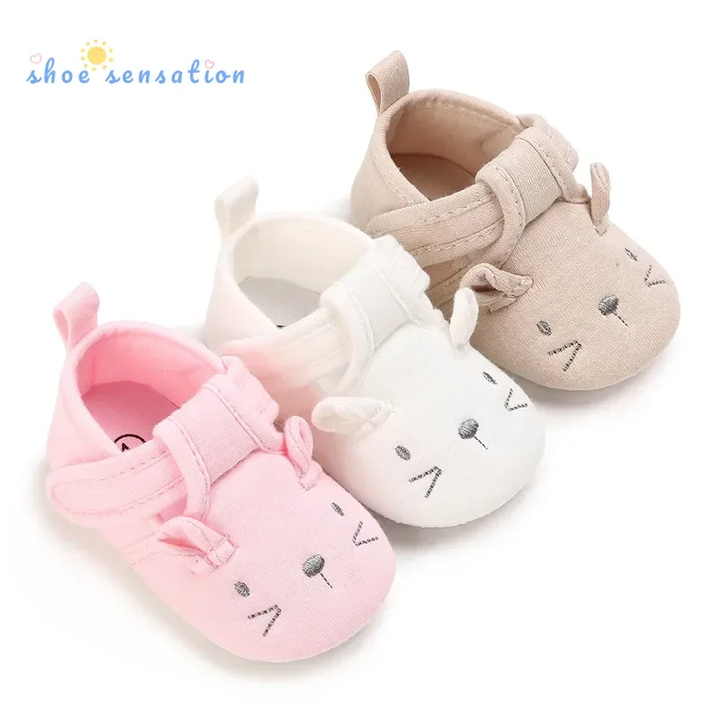 Meckior Toddler Shoes Anti-slip Soft Sole Cute Mouse Pattern Casual Comforts Baby Shoes First Walkers Newborn Moccasins 0-18M