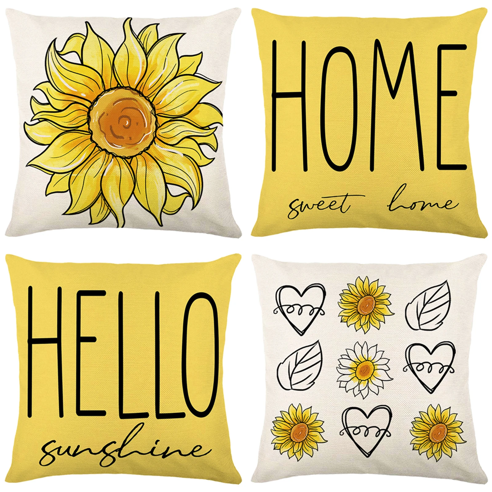 4ks květinová hodit podhlavník případech čtverec prádlo pás ochrana polštářek obal postel pohovka podhlavník kryty domácí dekorace pillowcases 45x45cm