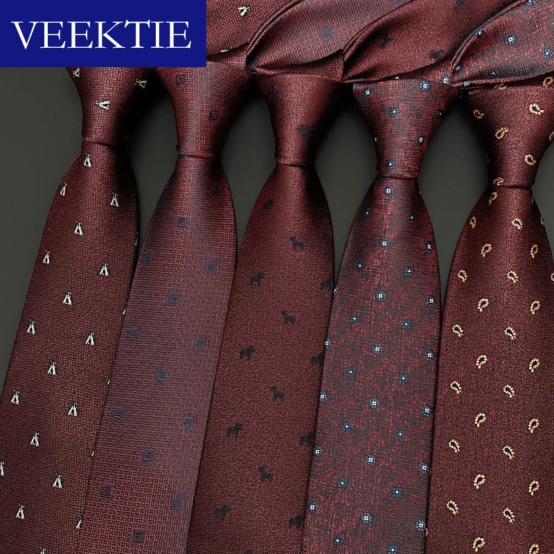

VEEKTIE Brand Print Pattern Necktie Men Wedding Groomsmen Formal Business Party Meeting Suits Paisley Floral Shirts Korean Style