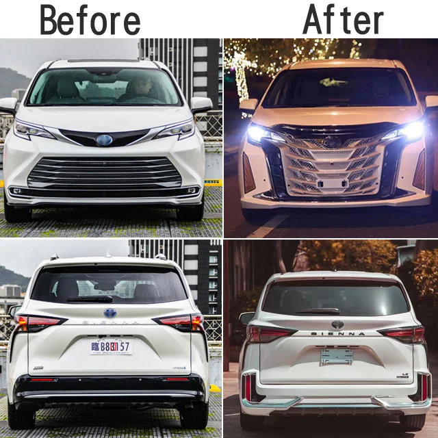 LED daytime running lights  Body kit  front&rear bars for Sienna 2021 2022