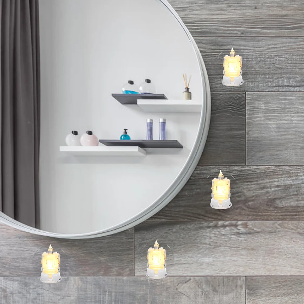 

6 pcs Wax Light Accessories Suction Cup Holders For Taper Candles Wall Mount Electric Clips Flameless Window Decor Clip