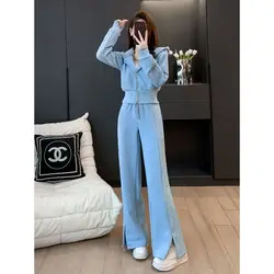 Tracksuit for women 2023 autumn fashion Hoodie wide-leg pants two-piece set ensemble femme 2 piece sets womens outfits