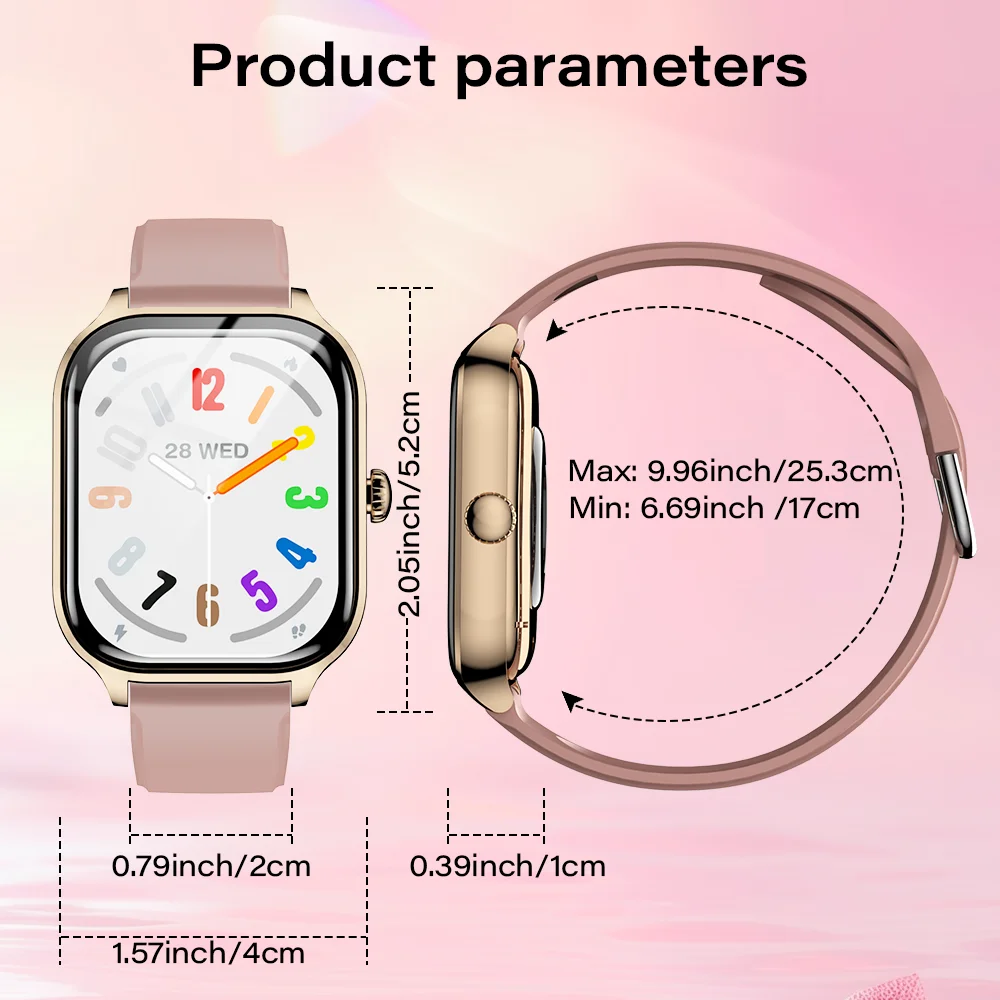 LAXASFIT 2025 Neue Smartwatch, Bluetooth-Anruf, Nachrichtenerinnerung, 24-Stunden-Gesundheitsüberwachung, Smartwatch, Geschenk für Männer und Frauen – Detail 12