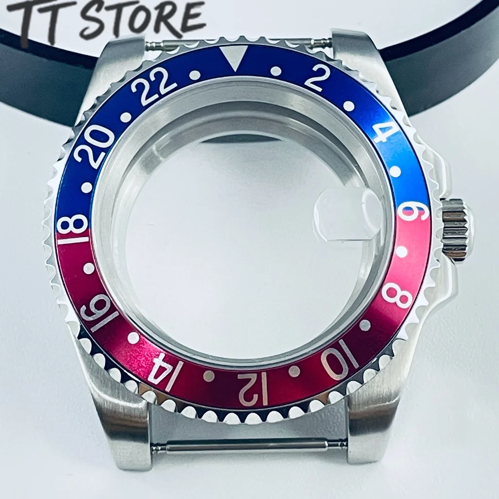 

Серебряный корпус часов 40 мм подходит для механизма NH34 NH35 NH36 NH38 NH39 NH70 ETA2824 PT5000 с алюминиевым безелем GMT и сапфиром