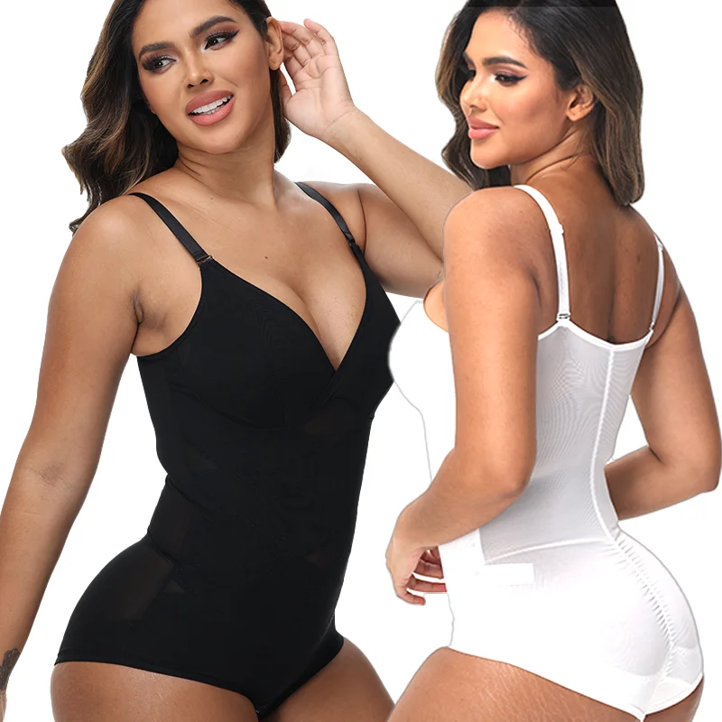 

Women's Sexy Cross Mesh Bodysuit Compression Shapewear Full Body Shaper Adjustable Strap Underwear Butt Lifter Slimming Corset