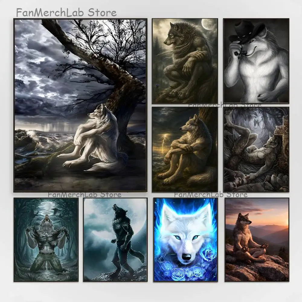 Alpha Sigma Wolf Cool Poster Prints Wall Art Picture Painting Gift Living Room Restaurant Bar Large Dec Sticker