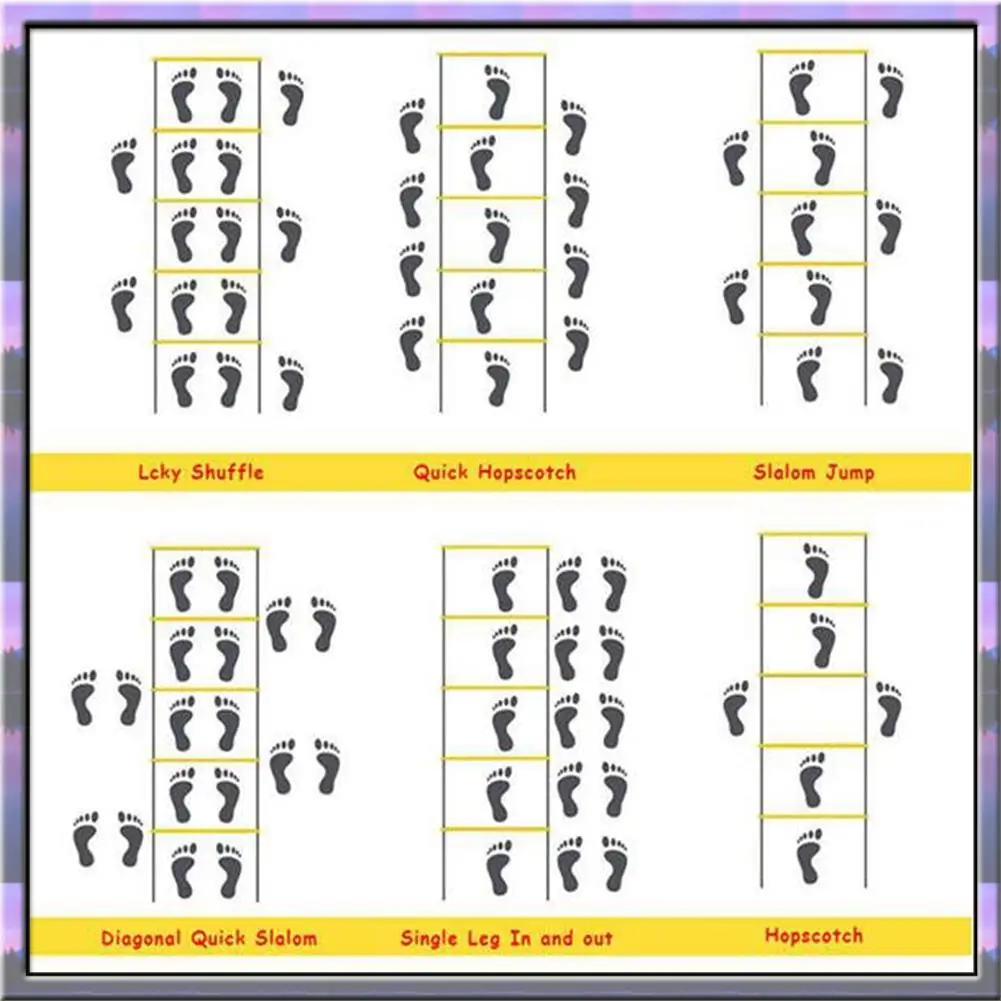 ABJX 새로운 민첩성 사다리 세트 축구, 스포츠 훈련을위한 12 축구 훈련 디스크가있는 20Ft 조정 가능한 속도 훈련 사다리