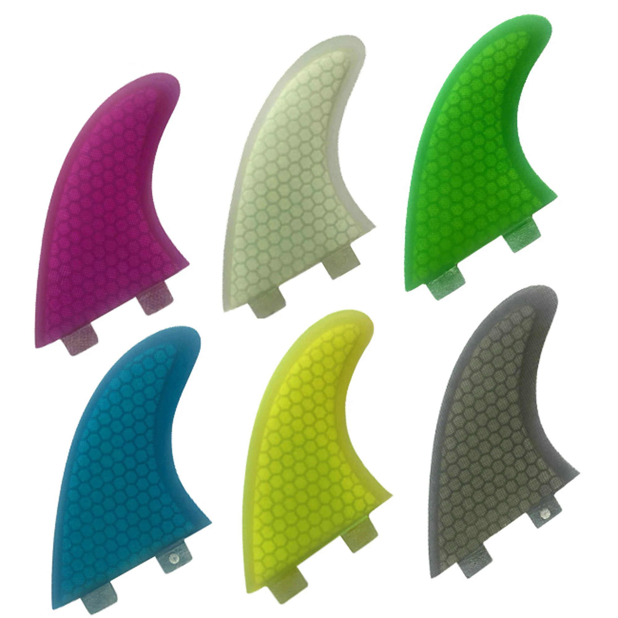 

RISECE FCS Fiberglass Honeycomb Surfboard Fins Fiberglass Surf Fin Twin Tab Base Honeycomb Surfboard Fins Dual Tab G5 Tri Set