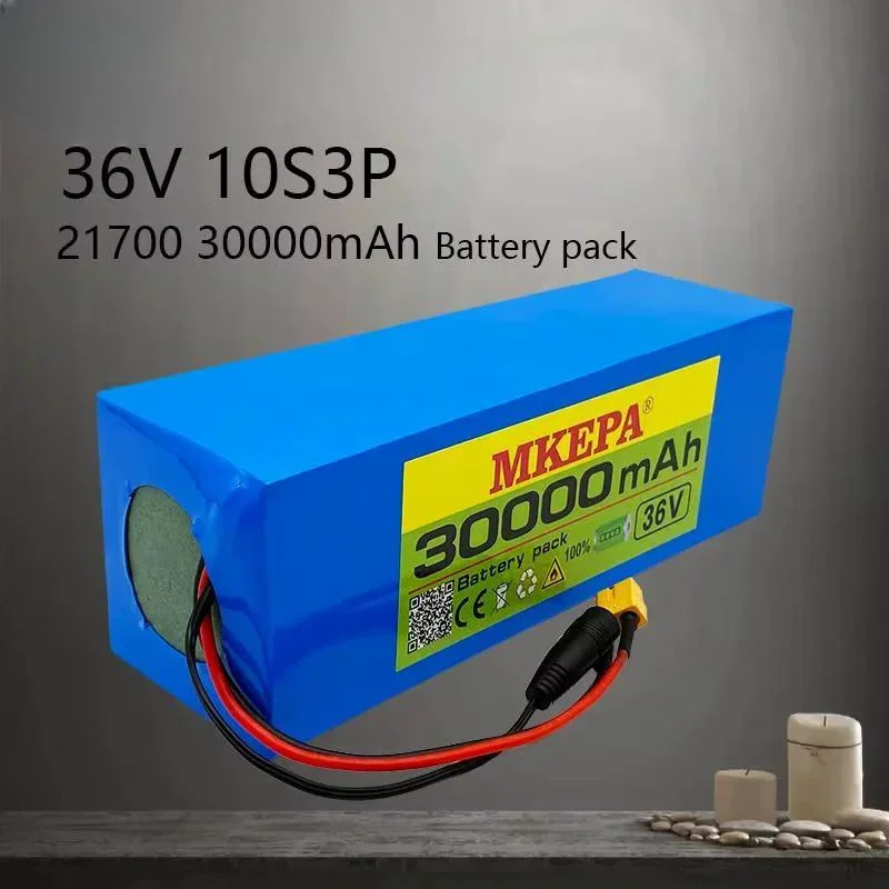 NEW 36V 30AH 21700 5CLithium Battery pack 10S3P 30000mAh 500W high power electric bicycle battery 36V eBike Battery