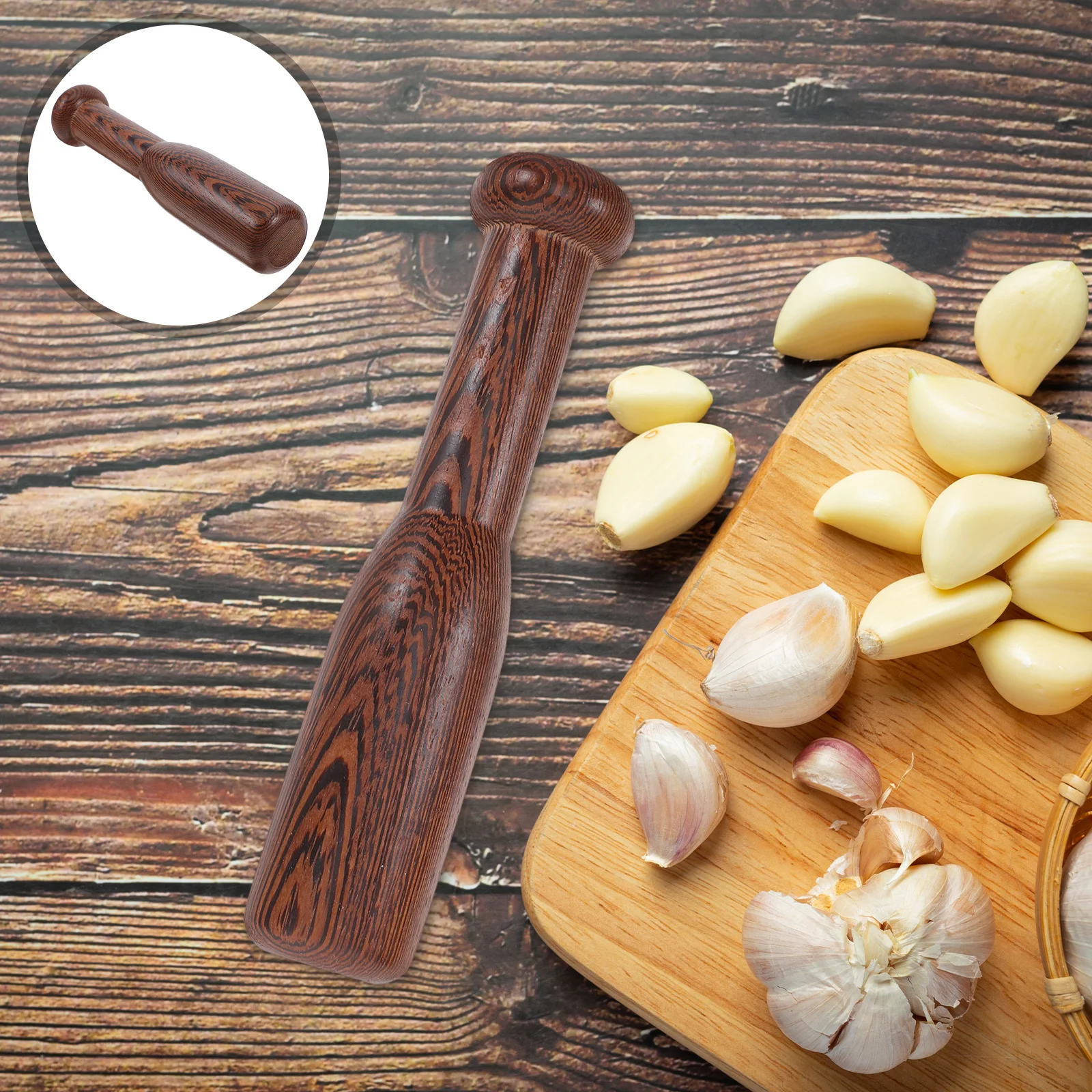 

Kitchen Grinding Stick Solid Wood Pestle Heavy Duty Food Masher For Garlic Ginger Hard Ingredients Natural Wood Mashing