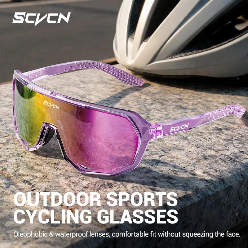 SCVCN HD Cycling Sunglasses Men Women MTB Road Camping Glasses Anti-Glare Sports Glasses Bike Outdoor Windproof Sunglasses