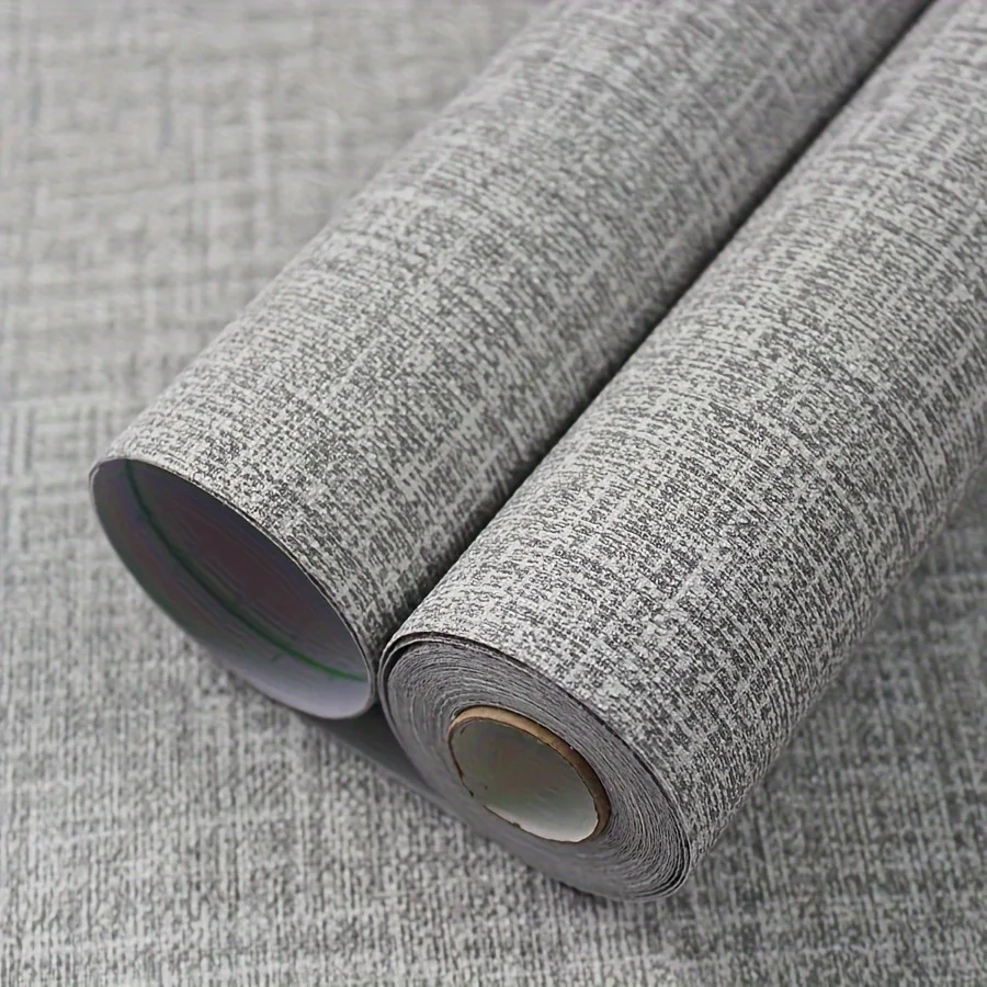 Vinyl Faux Grasscloth Decor Contact Paper Self-Adhesive Waterproof Wallpaper Linen Removable Cabinets Counter Top Liners Sticker