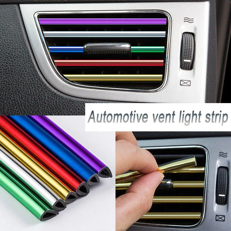 10 PCS Car Air Conditioner Outlet Decorative Soft Strip Accessories Auto Interior Grille Decorative Strip Universal U-shaped