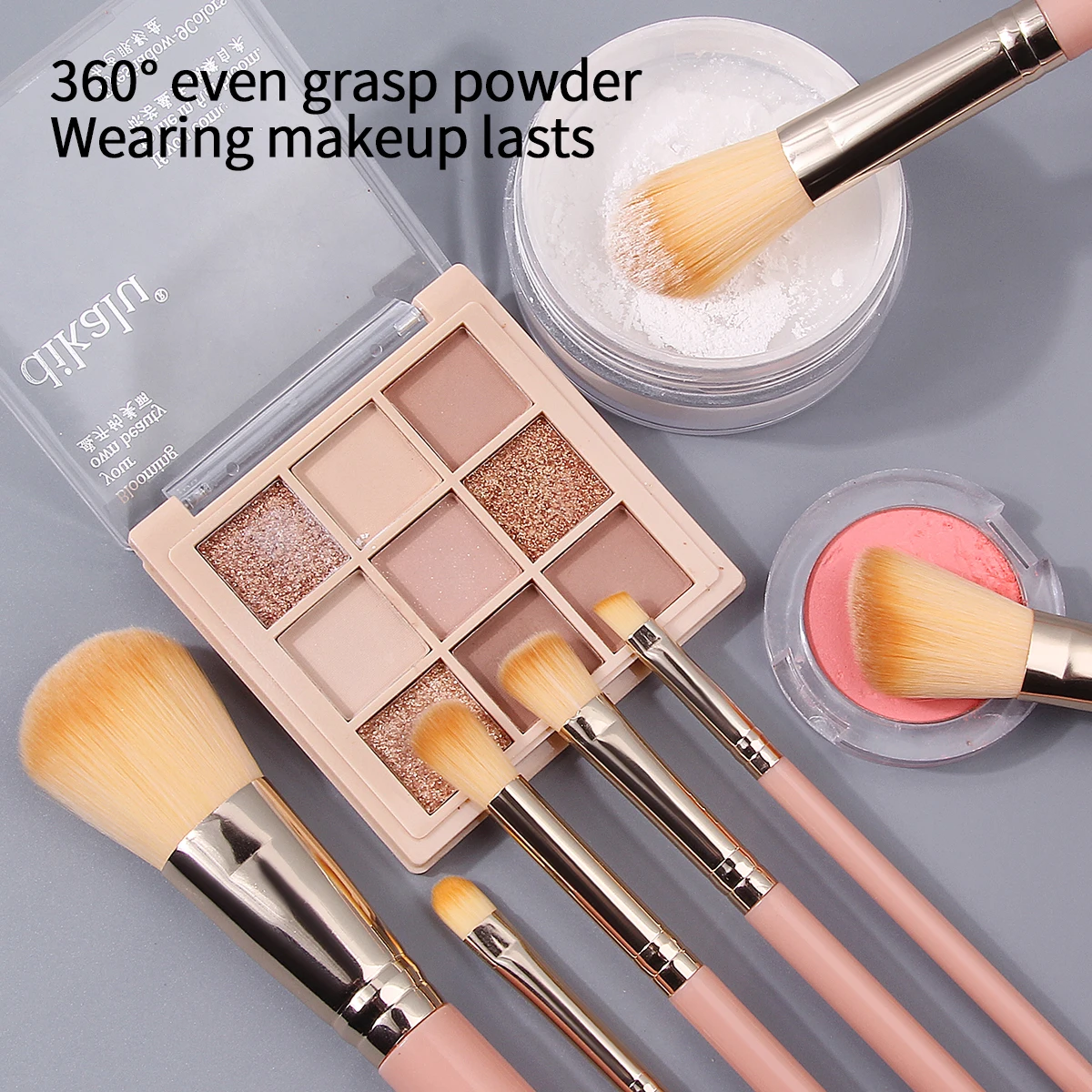 Conjunto de pincéis de maquiagem selecionados de 11 peças: pincel de blush, pincel de pó, pincel de sombra, uma ferramenta de beleza multifuncional para iniciantes