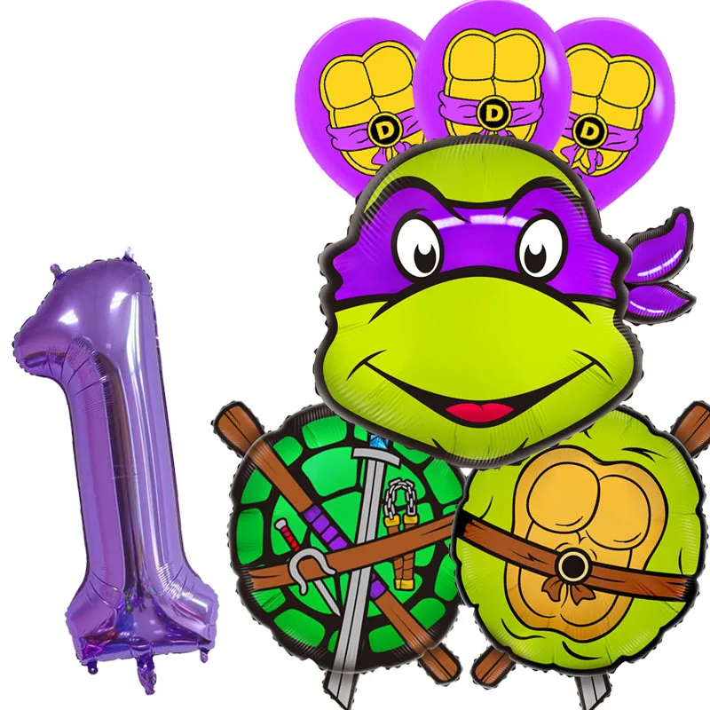 Teenage Mutant Ninja Turtles Themed Balloon Purple Digital Balloons 1-9old Birthday Party Decoration Supplies Party Photo Prop