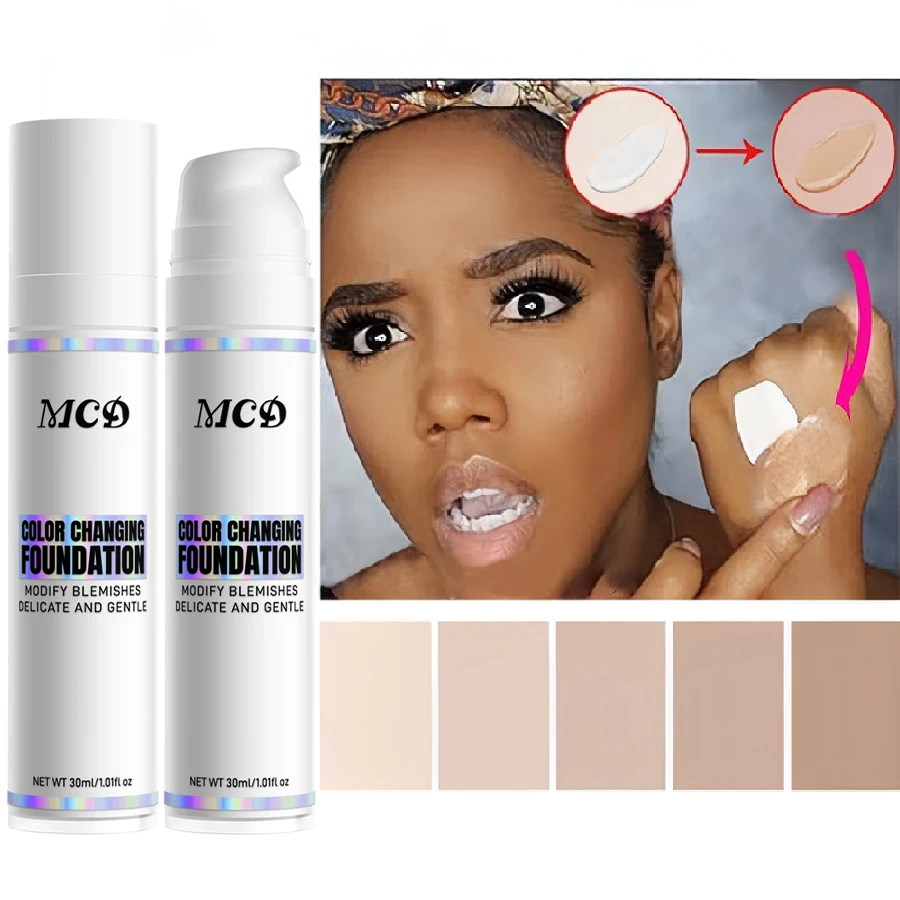 1PC Color Changing Foundation for All Tones Skin Korean Makeup Base Nude Face Full Cover Matte Concealer Long Lasting Cosmetics
