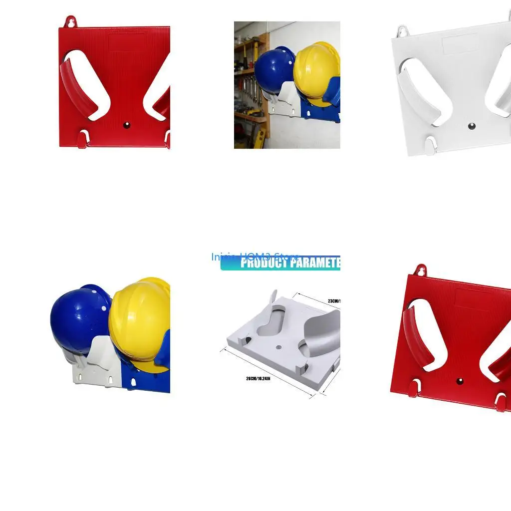 A5YD Stylish Helmet Organizers Mounts Securely On Walls Using Hard ABS Plastic Keep Work Area Neat And Clutters Release