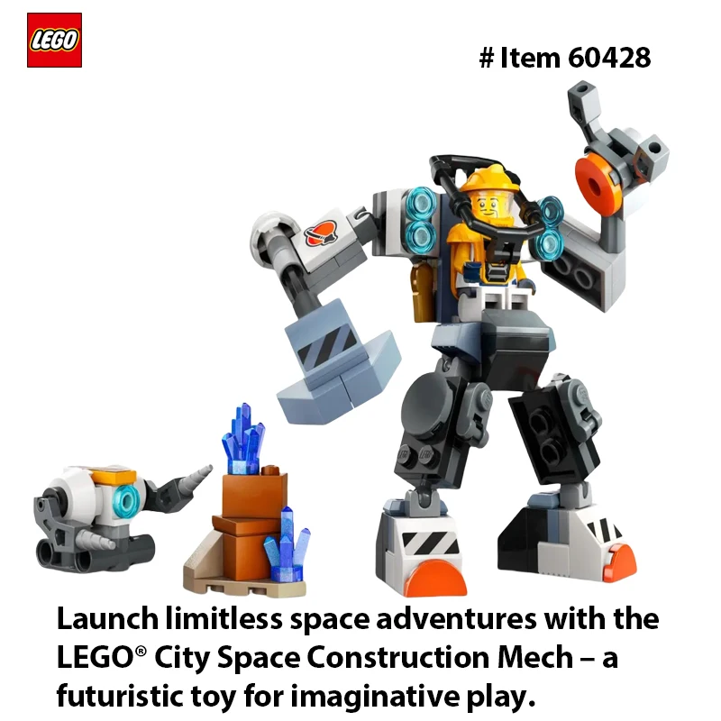 LEGO 60428-Mech de l'espace, kit de construction robot pour enfants à partir de 6 ans, ensemble avec figurine d'action et figurine pilote