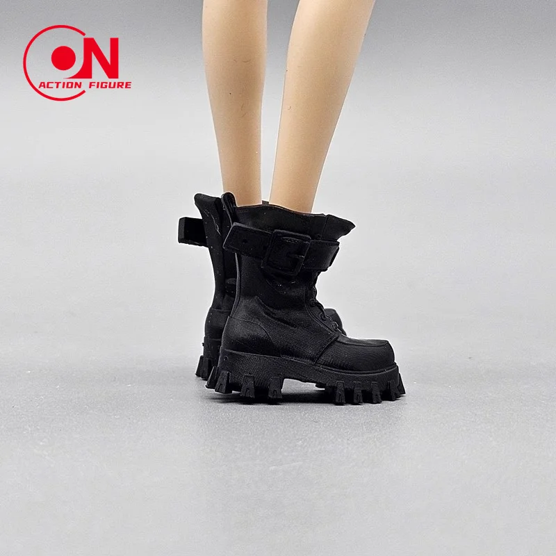 Bottes de Combat noires classiques, échelle 1/12, modèle adapté aux poupées corporelles de soldat féminin de 6 pouces