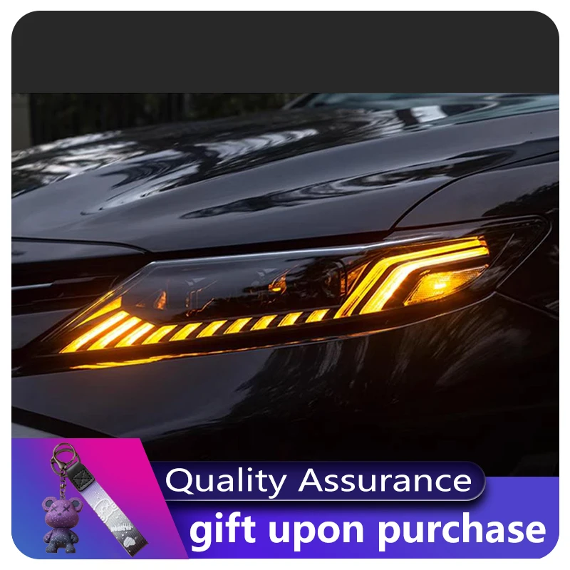 2 PCS Auto Lights For Toyota Camry 2018-2023 Front Lamp Modified DRL Headlight Full LED Projector Lens Tool Car Part Accessories