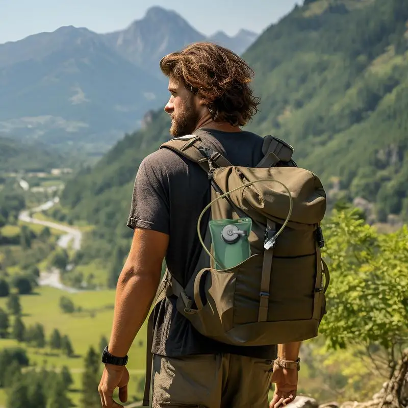 

Water Bag 2L Leak Proof Foldable Reservoir With Tube Water Storage Bladder For Hiking Camping Running Outdoor Backpacking