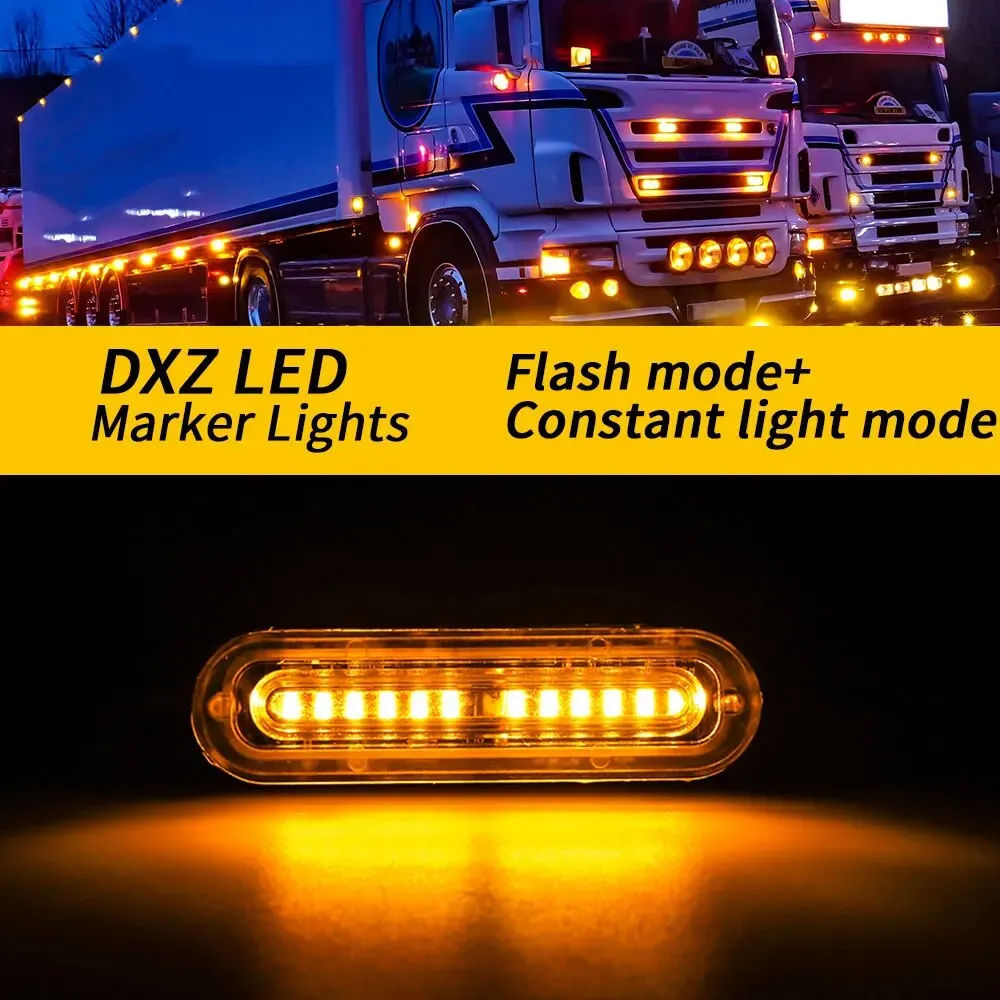 12-24V 12-LED Emergency Warning Caution Hazard Construction Strobe Light Bar with 16 Different Flashing for Car Truck SUV