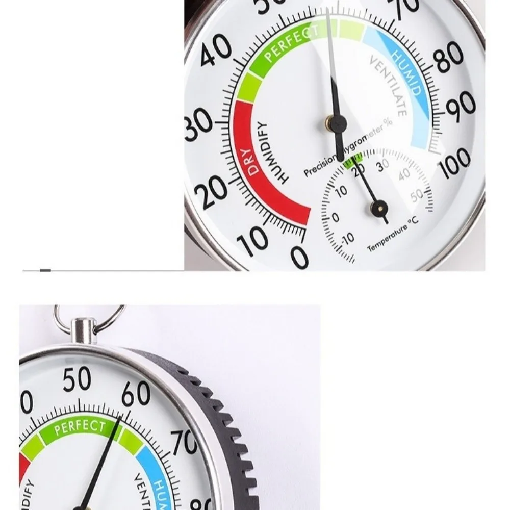 2 in 1 Wall Thermometer Hygrometer Decorative Style Analog Display Analog Thermo-hygrometer -10~50℃ Wall-mounted Sensor