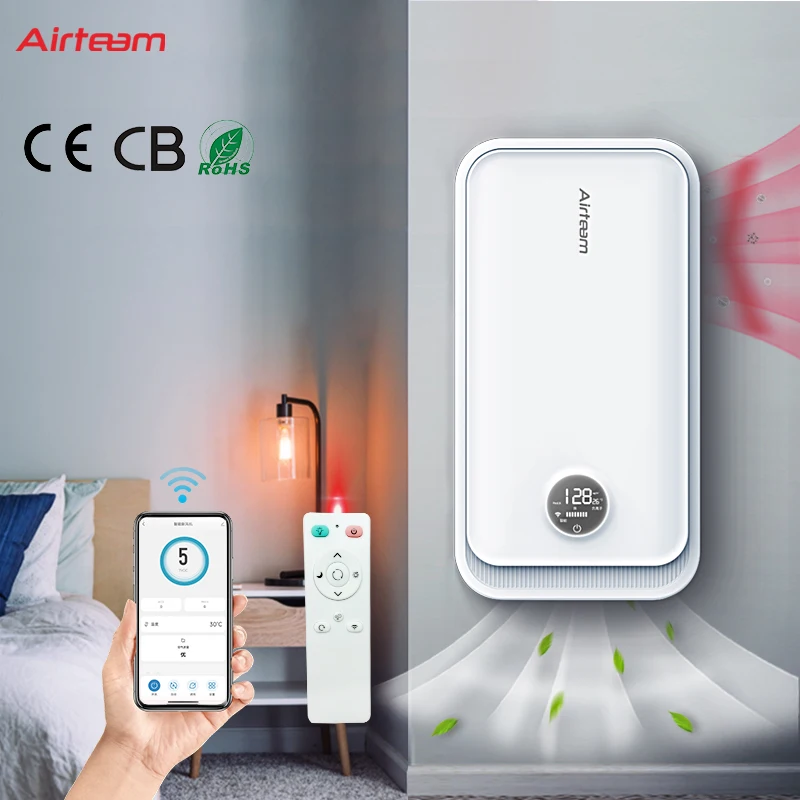 Small Wall-mounted Ventilation System Fresh Air Supply ERV HRV With Activated Carbon Filter Home Hospital Office