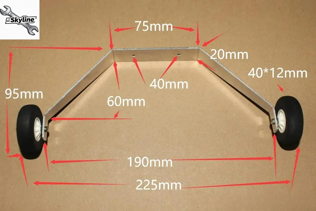 RC Airplane Models Spare Part --15E Aluminum Landing Gear with Wheel Kit for 800-1200g DIY Plane -Behind 3 Piont  A32 A31