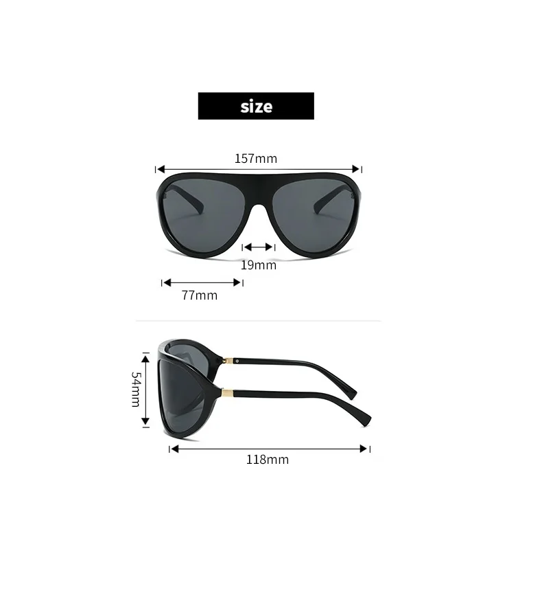 Neue Modemarke: Shield-Sonnenbrille für Damen, Vintage-Bogenrahmen, Übergroße Quadratische Sonnenbrille, Sexy Farbverlauf-Gläser für Damen zum Autofahren – Detail 5