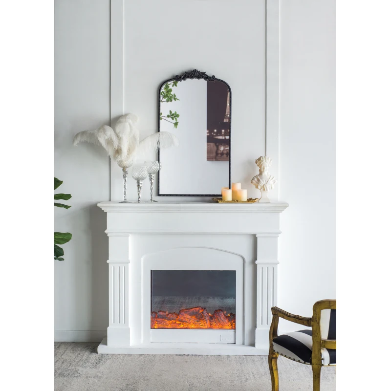 24x42 클래식 디자인 거울과 바로크풍 프레임(욕실용, 벽에 기대어 있는 출입구 콘솔)