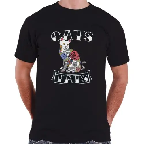  Cat And Funny Cat Tattoo Lover Gift Idea Premium Tee T-Shirt S-3XL